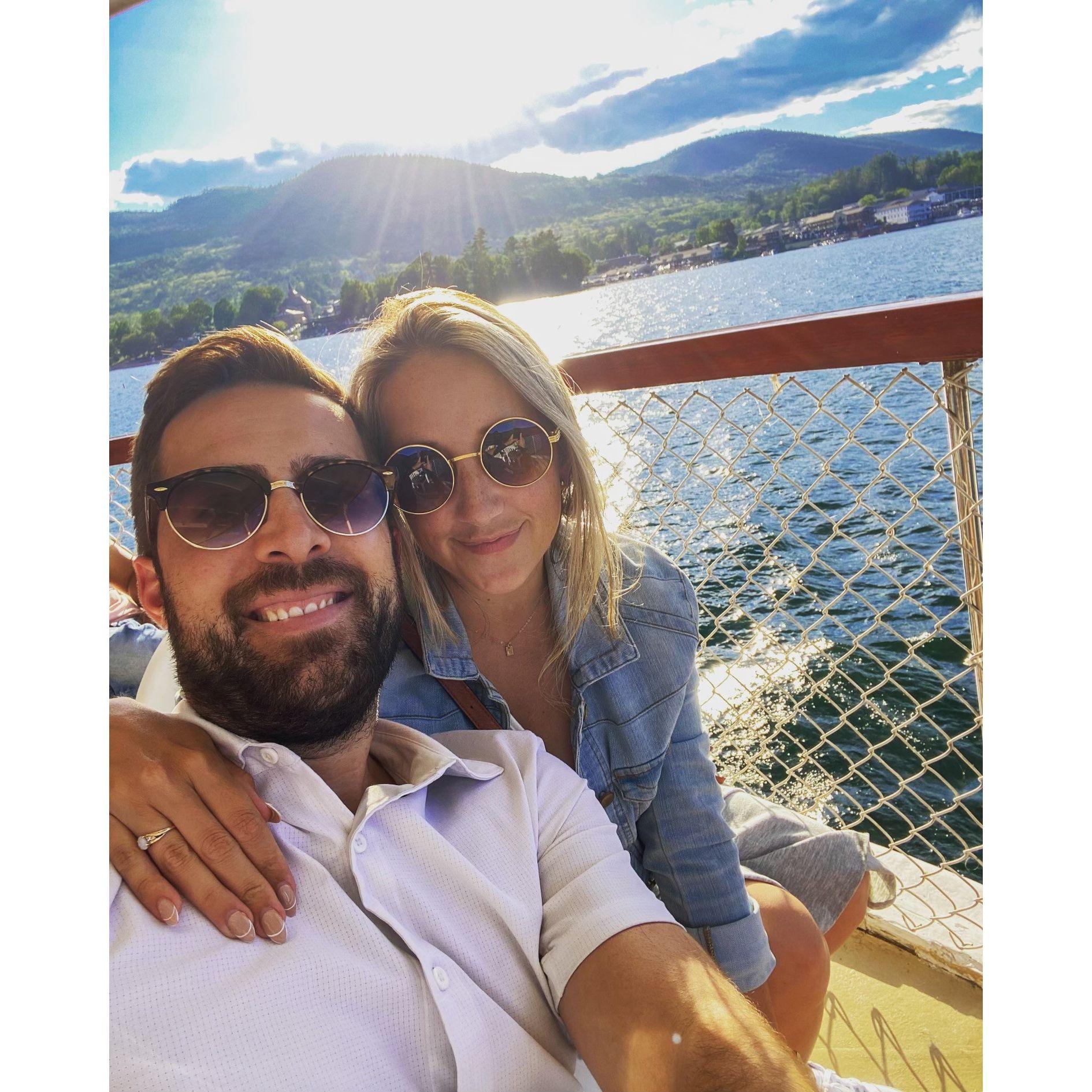 First trip to New York, sunset cruise on Lake George.