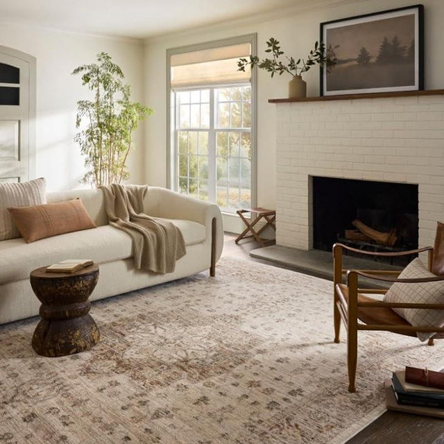 Loloi Magnolia Home by Joanna Gaines Junie Collection JUE-04 Natural/Clay 7'-10" x 10'-2", .38" Pile Height, Area Rug