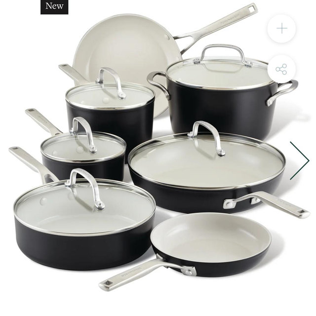 12-Piece Hard Anodized Ceramic Nonstick Cookware Set