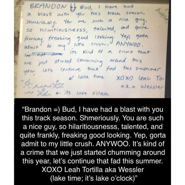 Le drops a big hint in B's senior high school yearbook, 2013