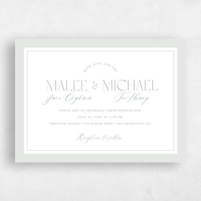Sage, Green Wedding Invitation - Seren Landscape