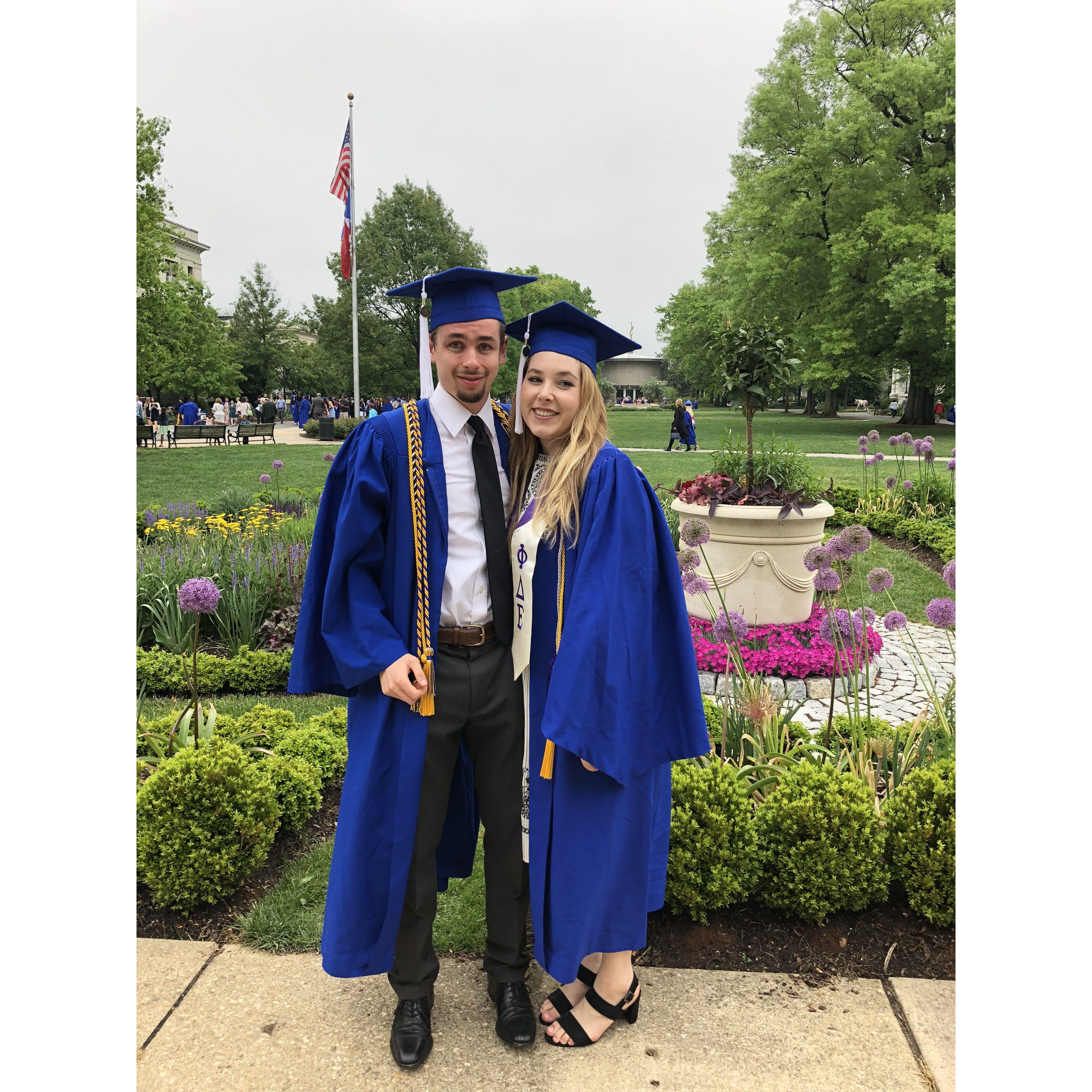 Olivia and Vince at their graduation from American University in 2018.