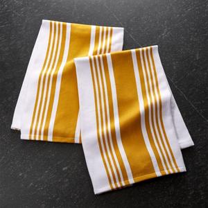 Cuisine Stripe Yellow Dish Towels, Set of 2