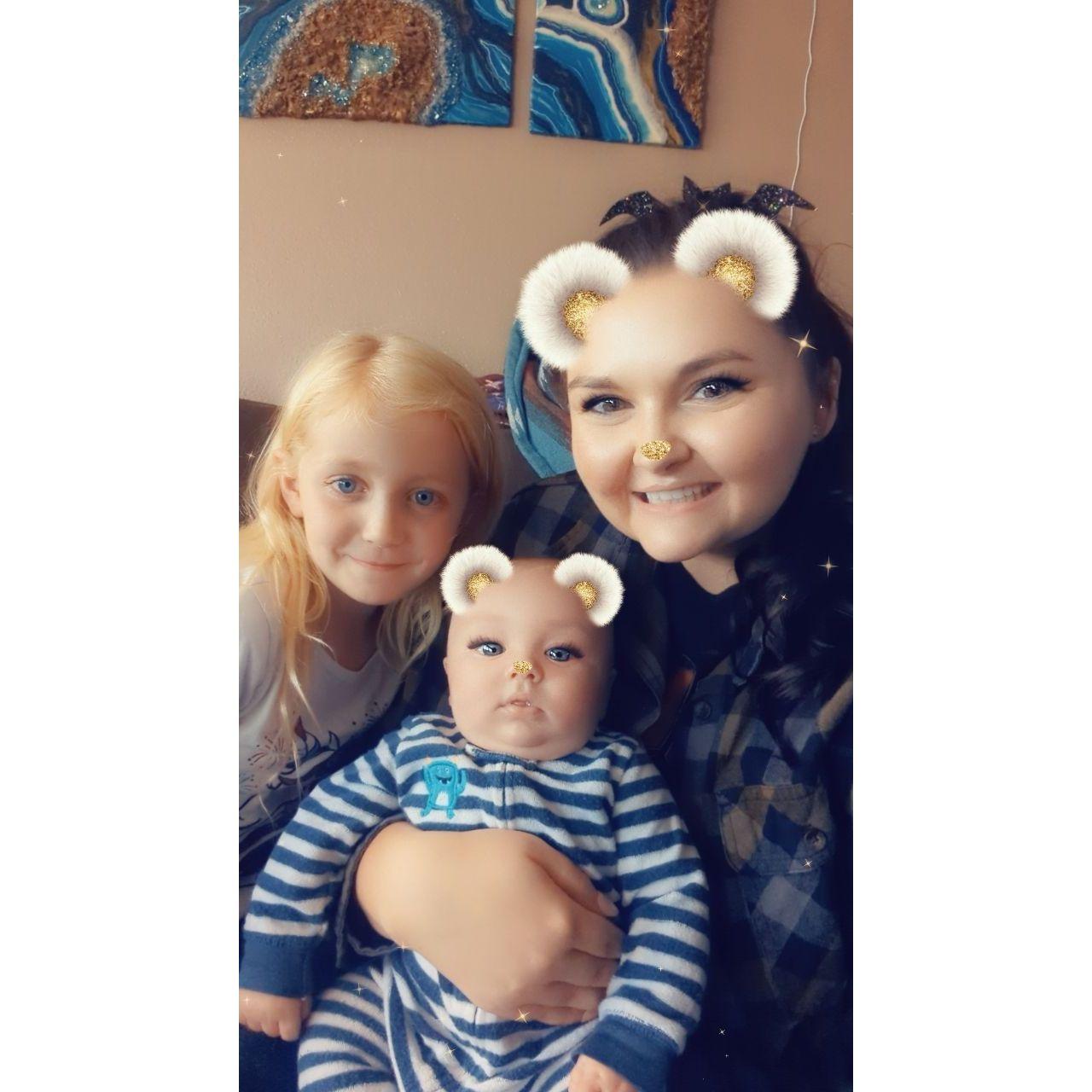 Watching 2 of my future nephews and niece, Lane hung out with his Mom.