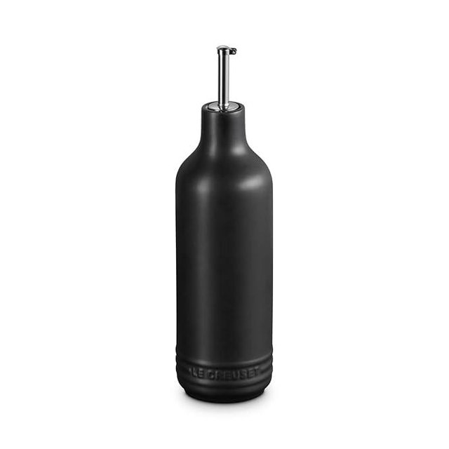 Le Creuest Stoneware Signature Oil Cruet, 20 oz., Licorice