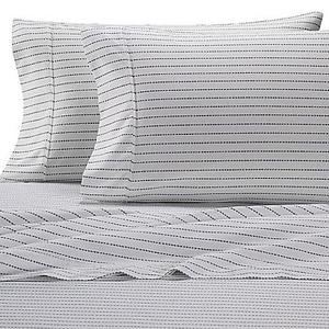 Heartland HomeGrown™ 400-Thread-Count Stripe Printed King Sheet Set in Navy