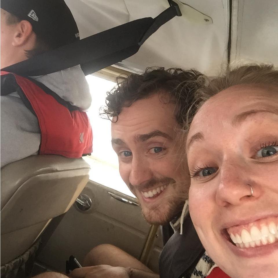 In the back of a seaplane that Emily's brother-in-law Mike got to fly!