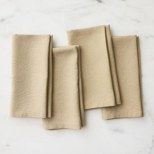 European Linen Napkin, Camel, 20x20, Set of 4