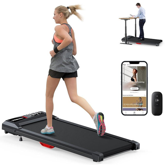 Walking Pad with Incline, Walking Pad Treadmill 300lb Capacity, [Voice Control] Under Desk Treadmill Works with ZWIFT KINOMAP WELLFIT APP, 2.5HP Running Pad Small Treadmill for Home Office Apartment