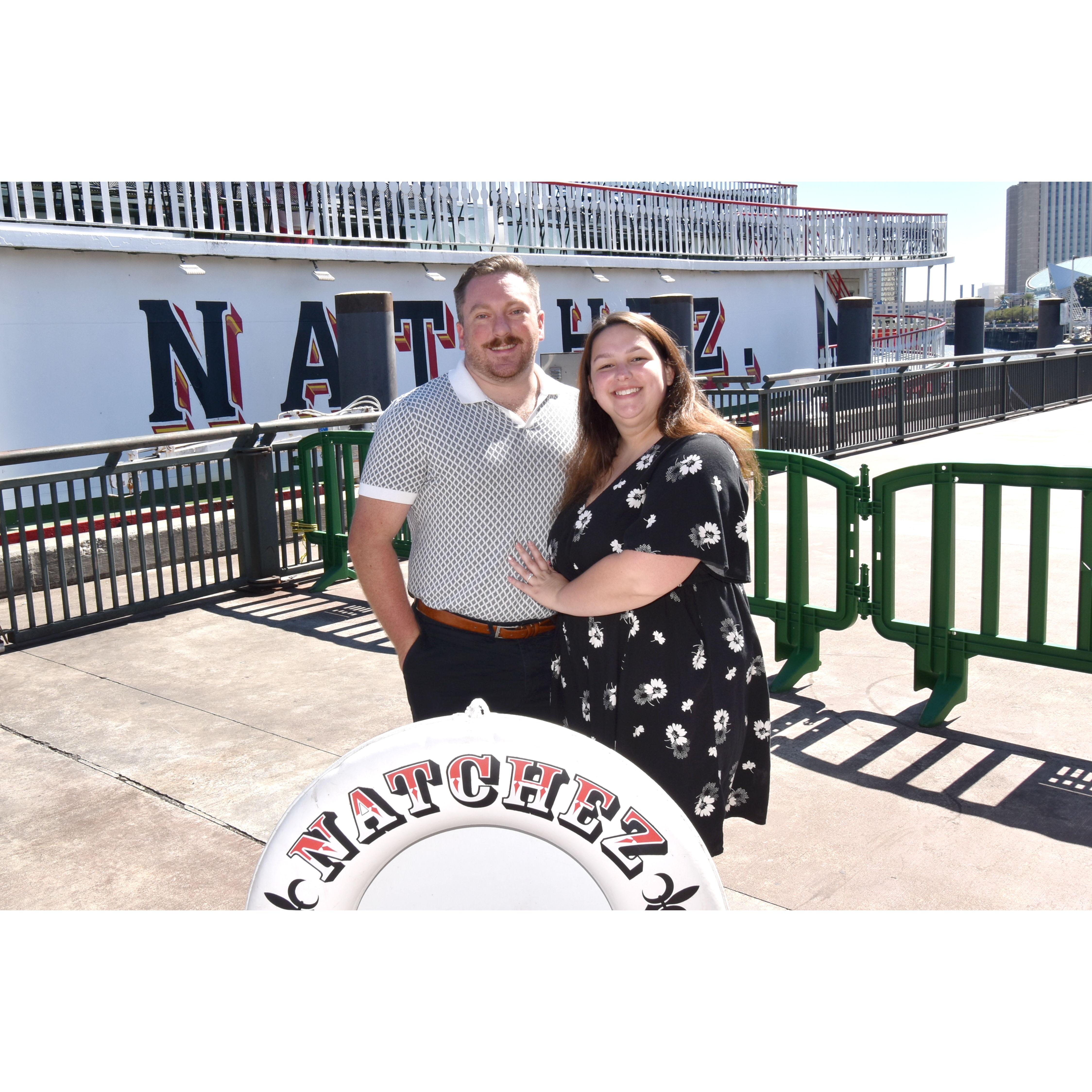 We took a steamboat cruise in New Orleans the day after getting engaged!