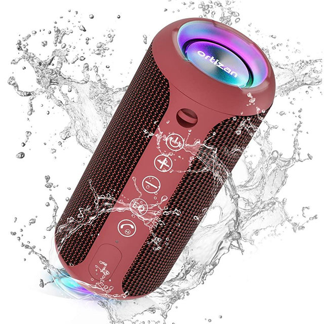 Ortizan Portable Bluetooth Speaker, IPX7 Waterproof Wireless Speaker with 24W Loud Stereo Sound, Outdoor Speakers with Bluetooth 5.0, 30H Playtime,66ft Bluetooth Range,TWS Pairing for Home