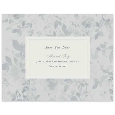 Periwinkle Gray, Grey Wedding Digital Save the Date - Hermine Landscape
