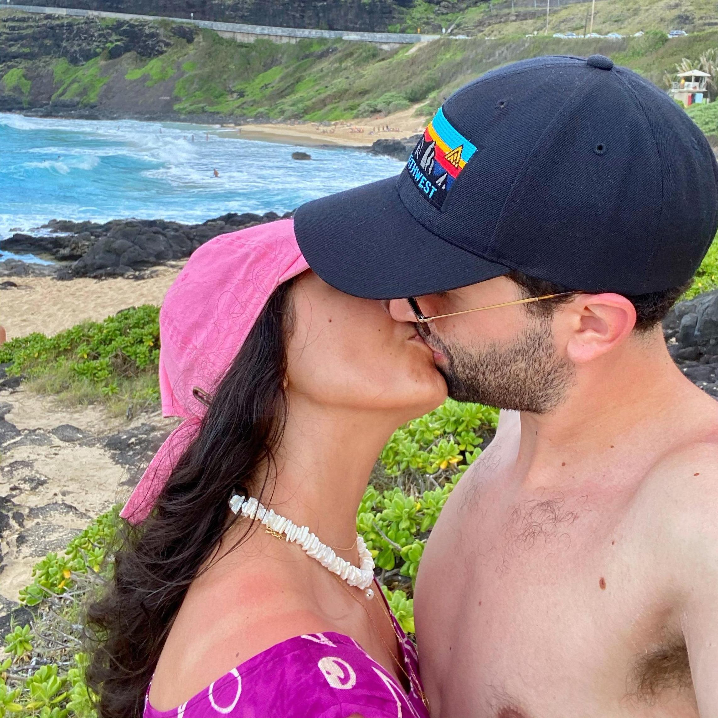 Sharing a smooch in Oahu, HI