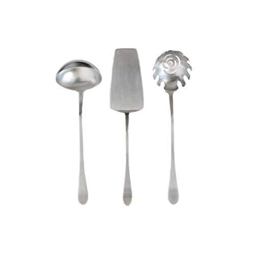 Knork 18/0 Stainless Steel 3 Piece Hostess Set, Matte Silver