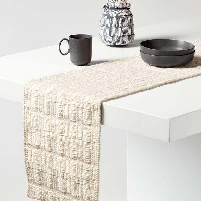 Almaden 90" Neutral Woven Table Runner