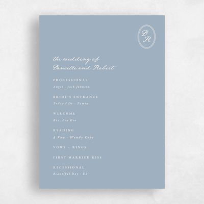 Powder Blue Wedding Program - Dolores