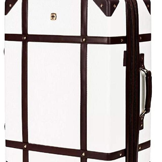 SWISSGEAR 7739 Trunk, Hardside Spinner Luggage, Large Checked Suitcase - White