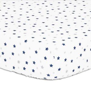 The Peanut Shell® Stars Fitted Crib Sheet in Navy