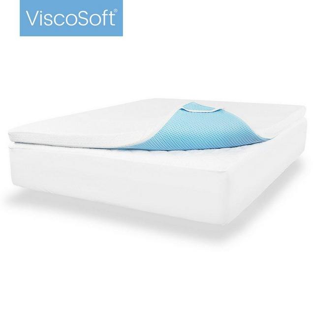 ViscoSoft 3.5 lb. Density 3-Inch Gel Memory Foam Queen Mattress Topper – Includes Ultra Soft Removable Cover with Straps