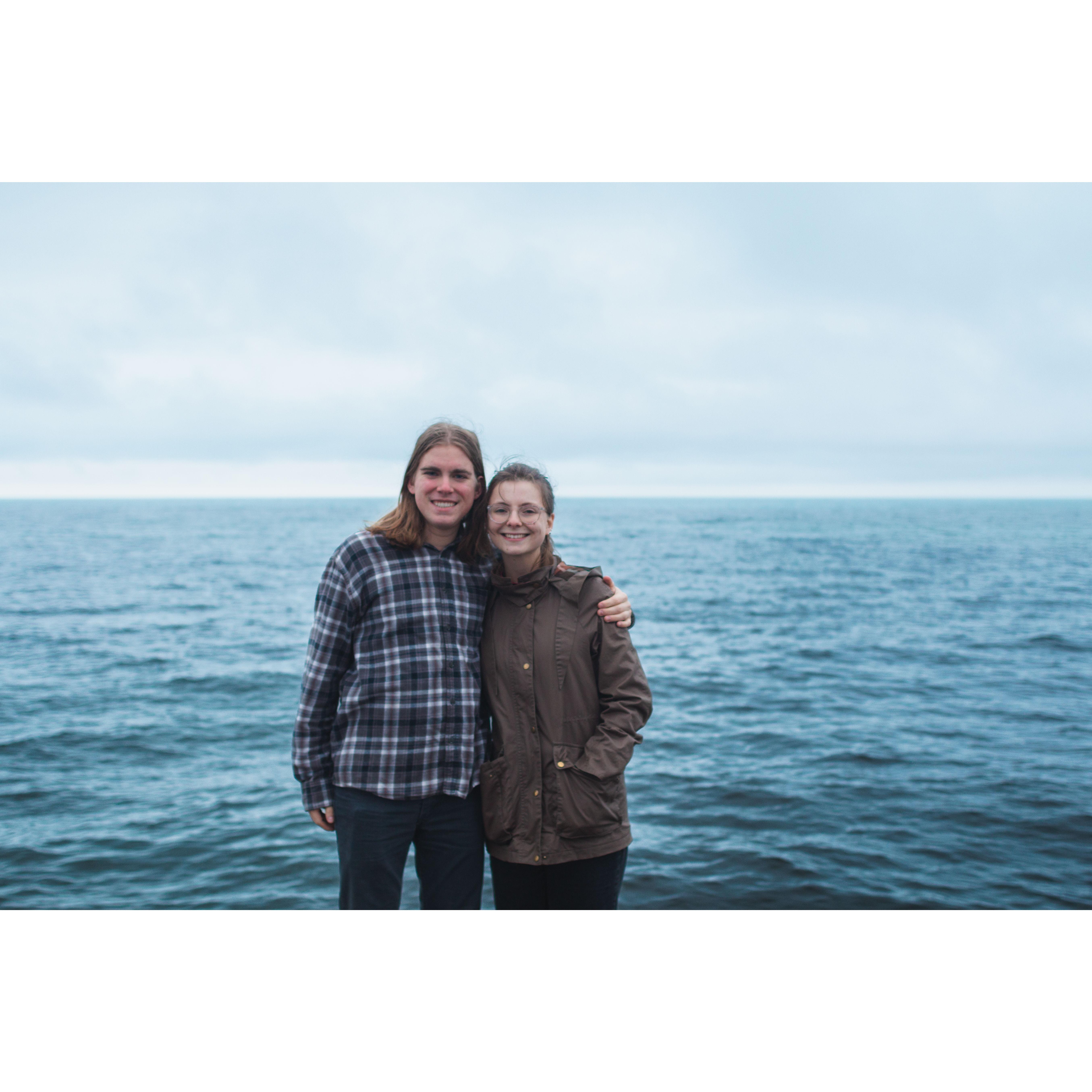 Michael's first trip to Lake Michigan.