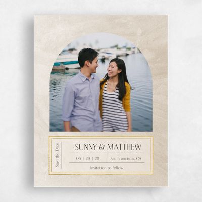 Sand, Beige Wedding Save the Date - Dorado Photo Foil