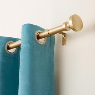 Modern Rounded Cap Curtain Rod & Finial Set