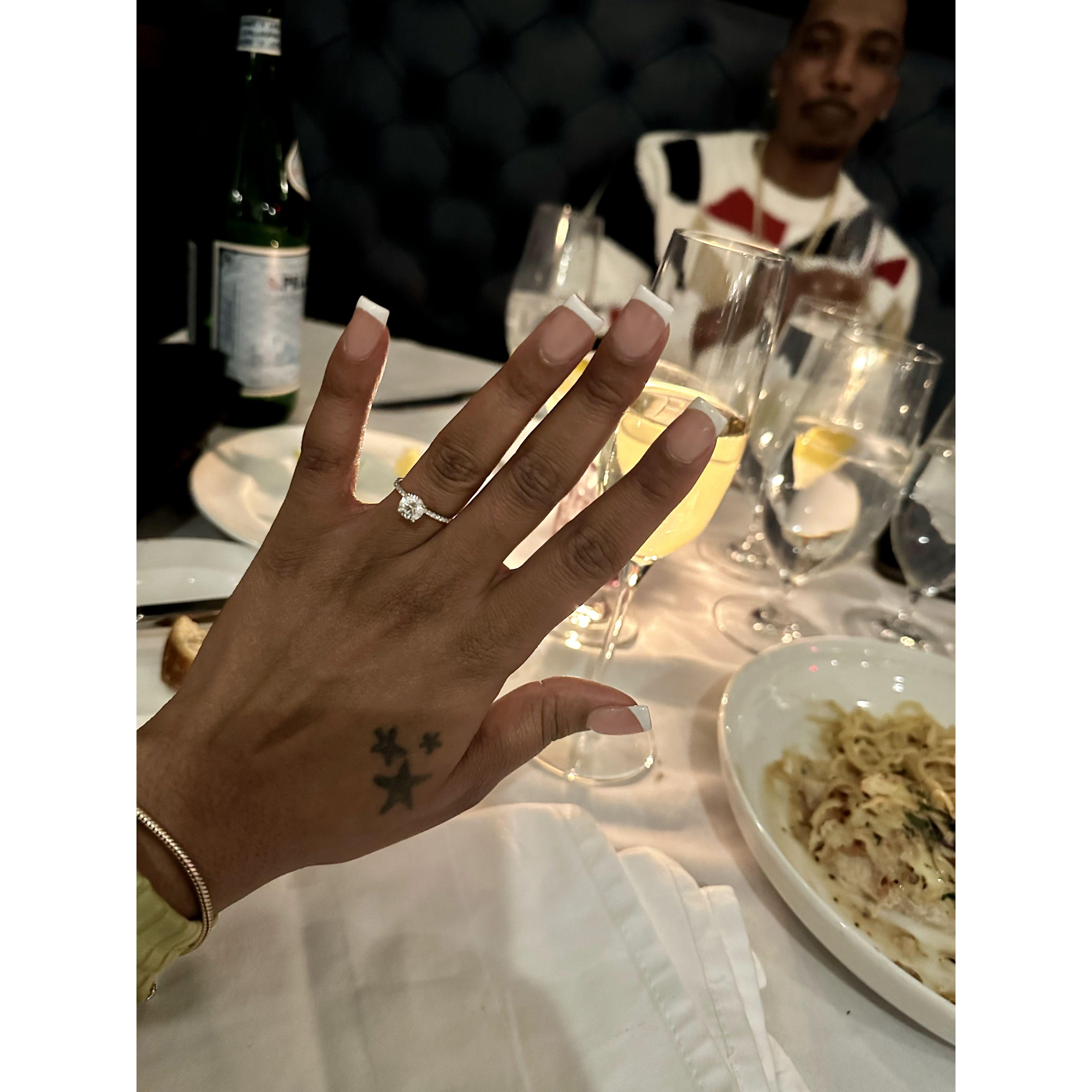 I could tell how happy he was after he proposed.