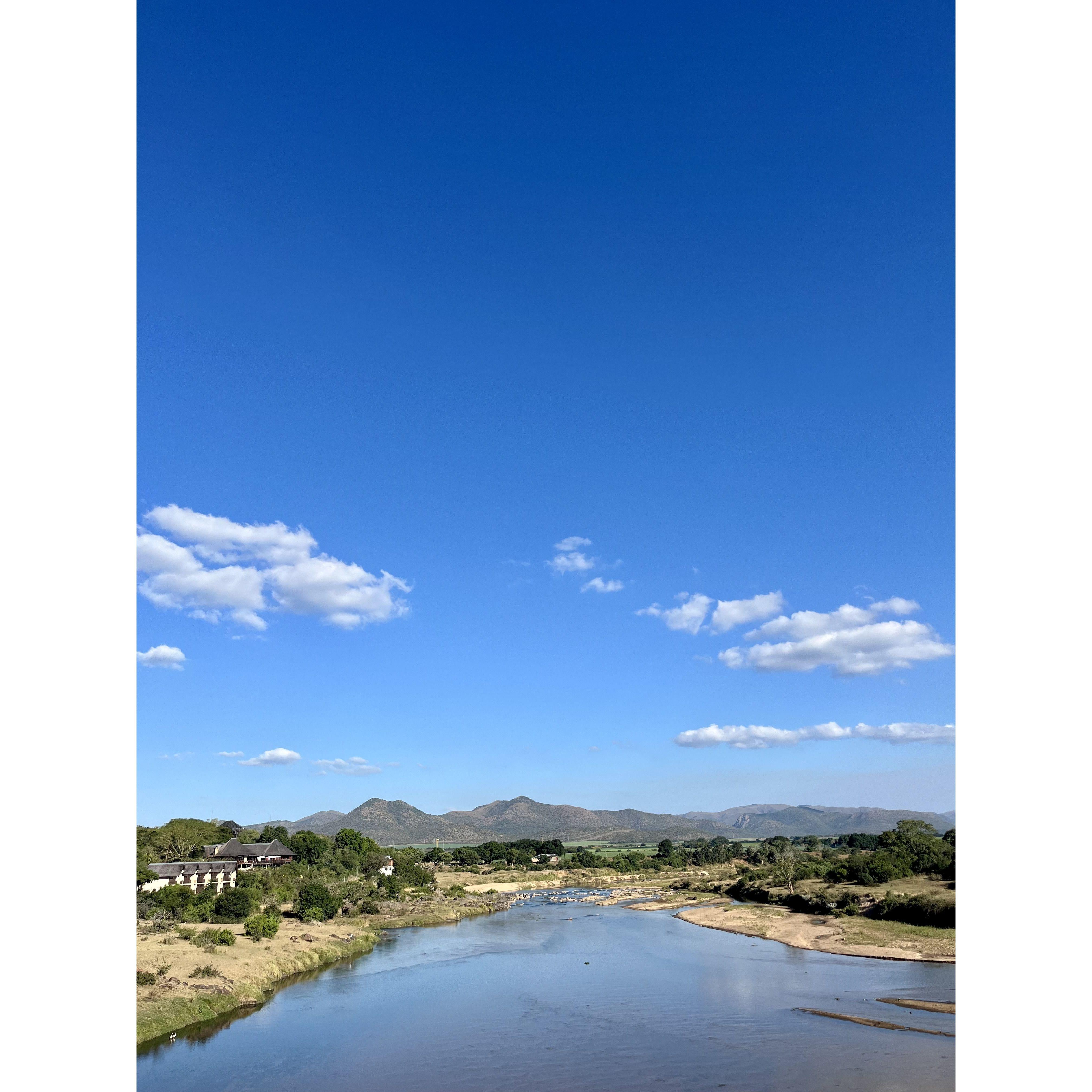 The view from the Malalane Gate entrance to Kruger National Park, May 2024