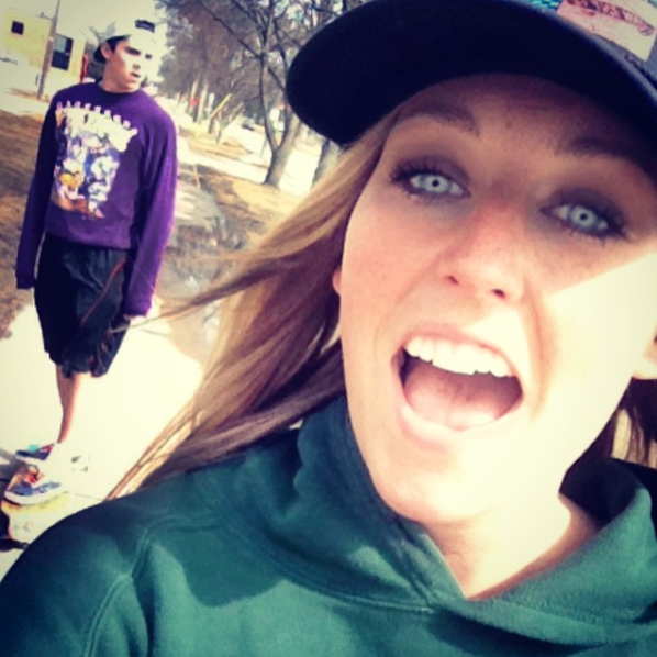 Longboarding around campus together