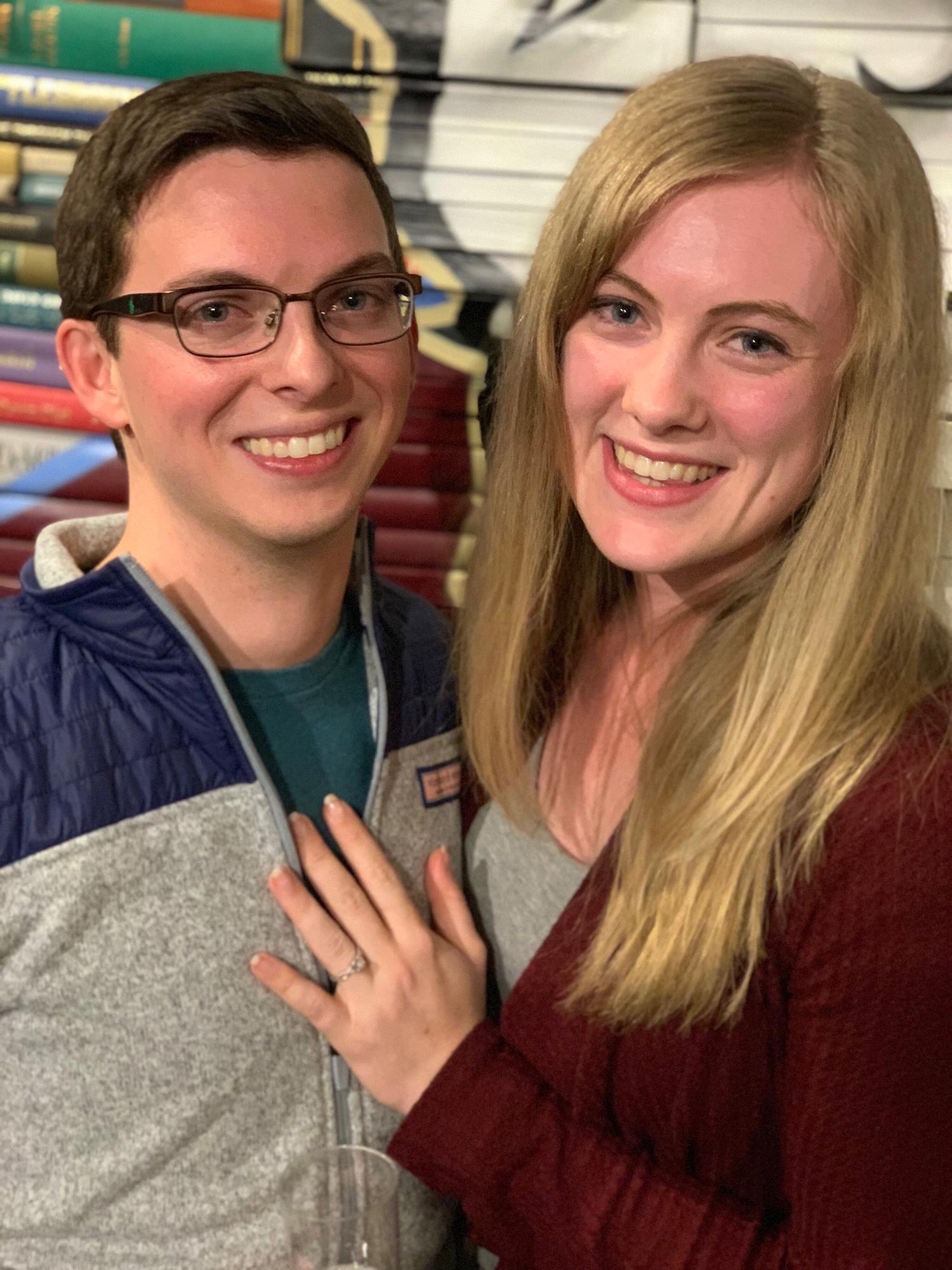 Our engagement on trivia night at Pourworks in Raleigh. November 2018.