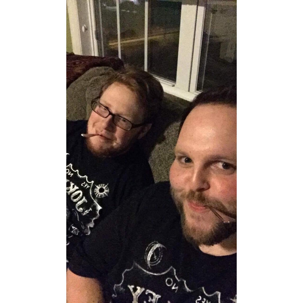 us watching a movie and "Spooning".
