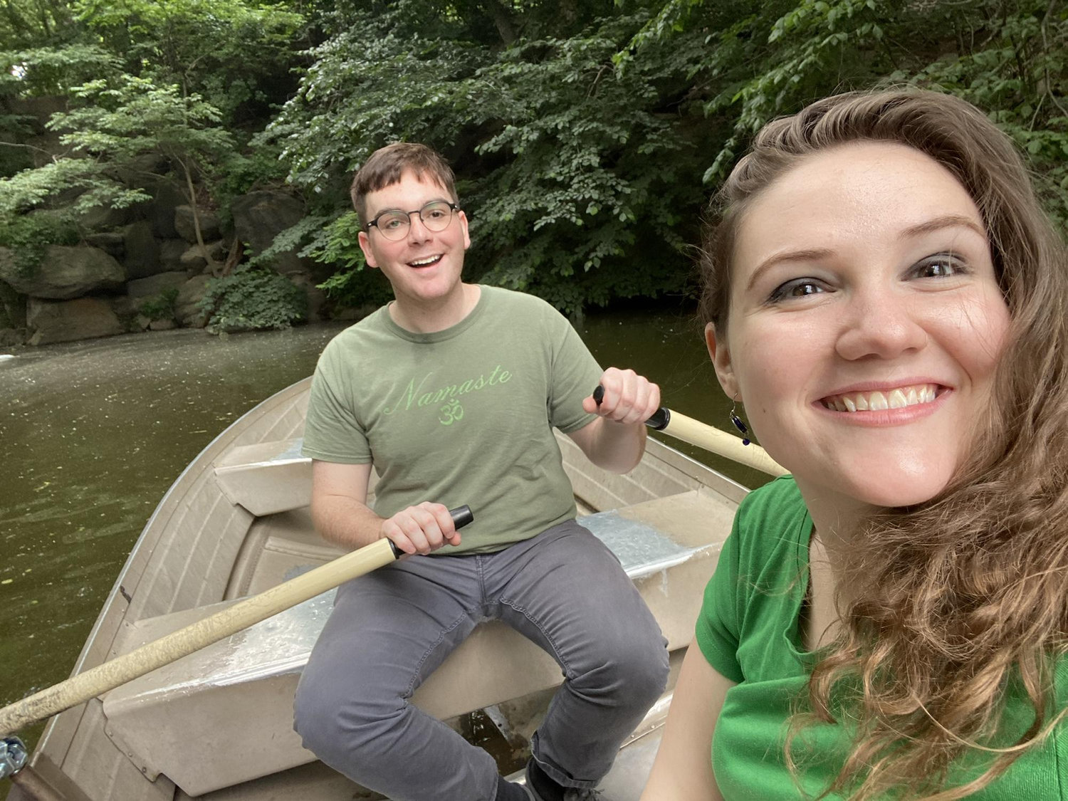 rowing in Central Park lake