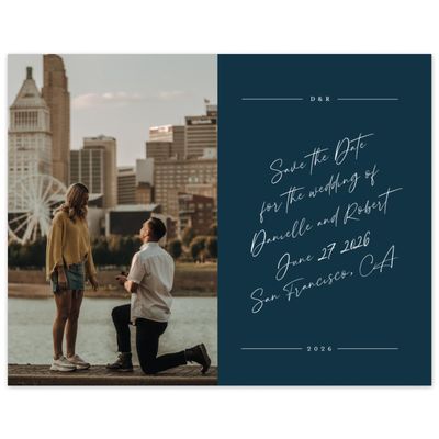Deepest Teal, Blue Wedding Digital Save the Date - Atlas Landscape