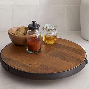 Vintage Blacksmith Metal & Wood Lazy Susan