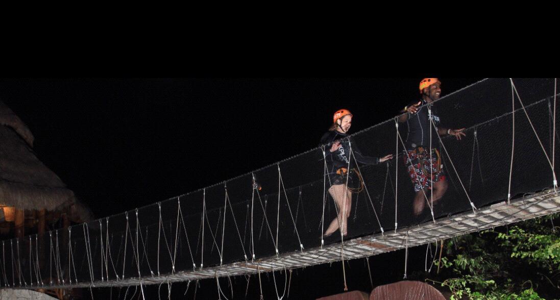 2017 Zip Lining @ Night - Cancun, Mexico