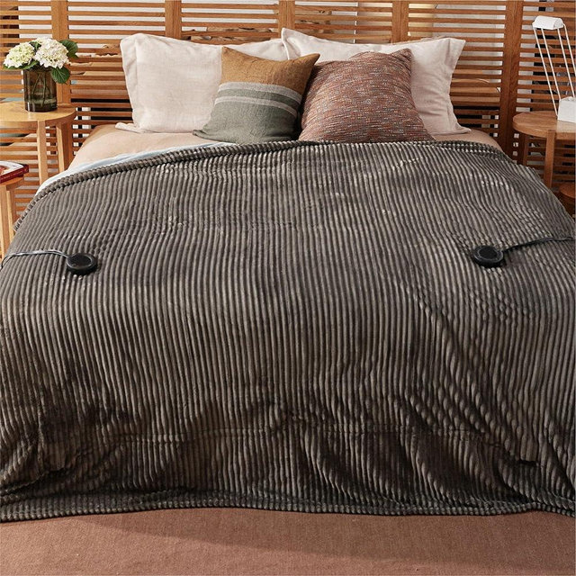 HOMISPRITE Heated Blanket King Size 100"x90",ETL Certification-6 Heating Levels Electric Blanket&1-10 Hour Auto Off,Heating Blanket with Dual Controller (Grey)