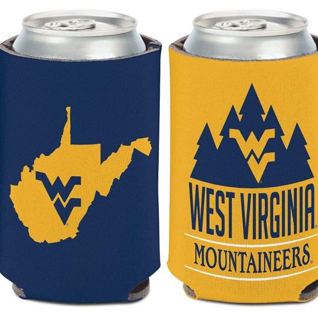 West Virginia UWV Hip Design Can Cooler 1-Pack 12 oz. (Foldable, 2-Sided Design)
