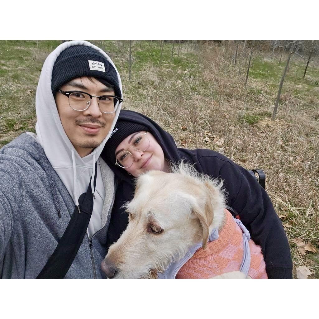 We love going on long walks with our dog Fish.