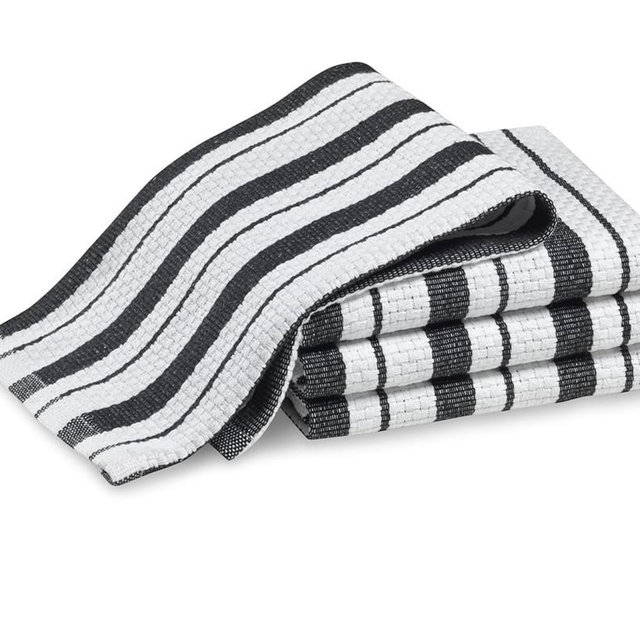 Williams Sonoma Classic Stripe Dishcloths, Set of 4, Jet Black