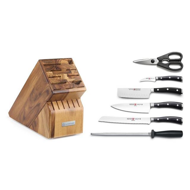 Wüsthof Classic Ikon 7-Piece Knife Set, Acacia