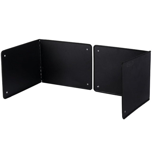 Black Large 2 Pieces 2 Sided Splatter Guard for Frying Stove Top,Oil Splash Guard Cooking for Stove,Non Stick Foldable Splatter Screen for Stove Top
