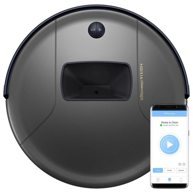 bObsweep PetHair Vision Wi-Fi Connected Robotic Vacuum Cleaner - Space Gray