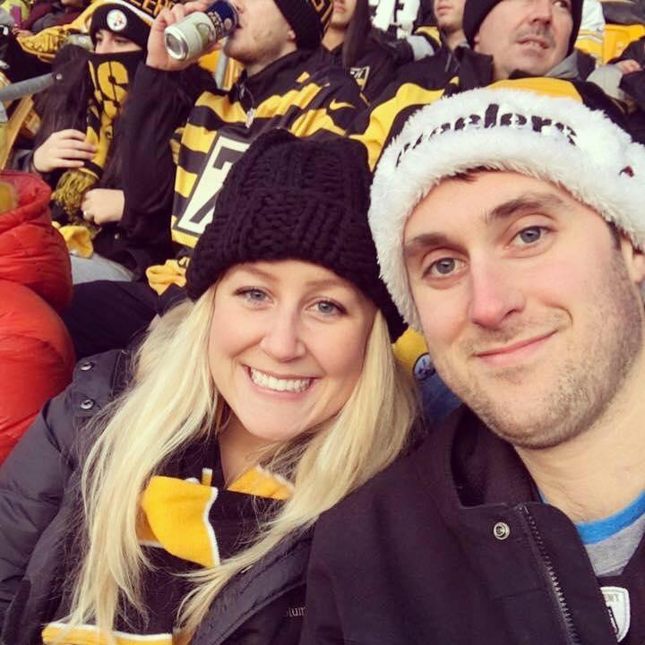 Melissa and Eric at a Steeler's game