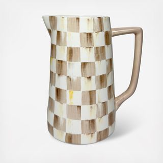 Mocha Check Farmhouse Pitcher