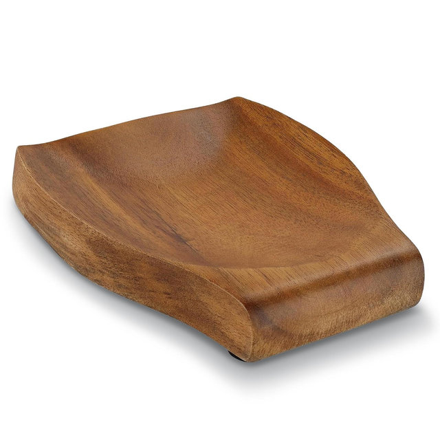 Cheer Collection Premium Teak Wood Spoon Rest with Non Slip Base