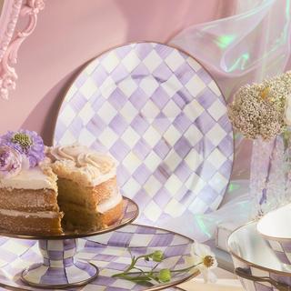 Violet Check Stainless Steel Serving Platter