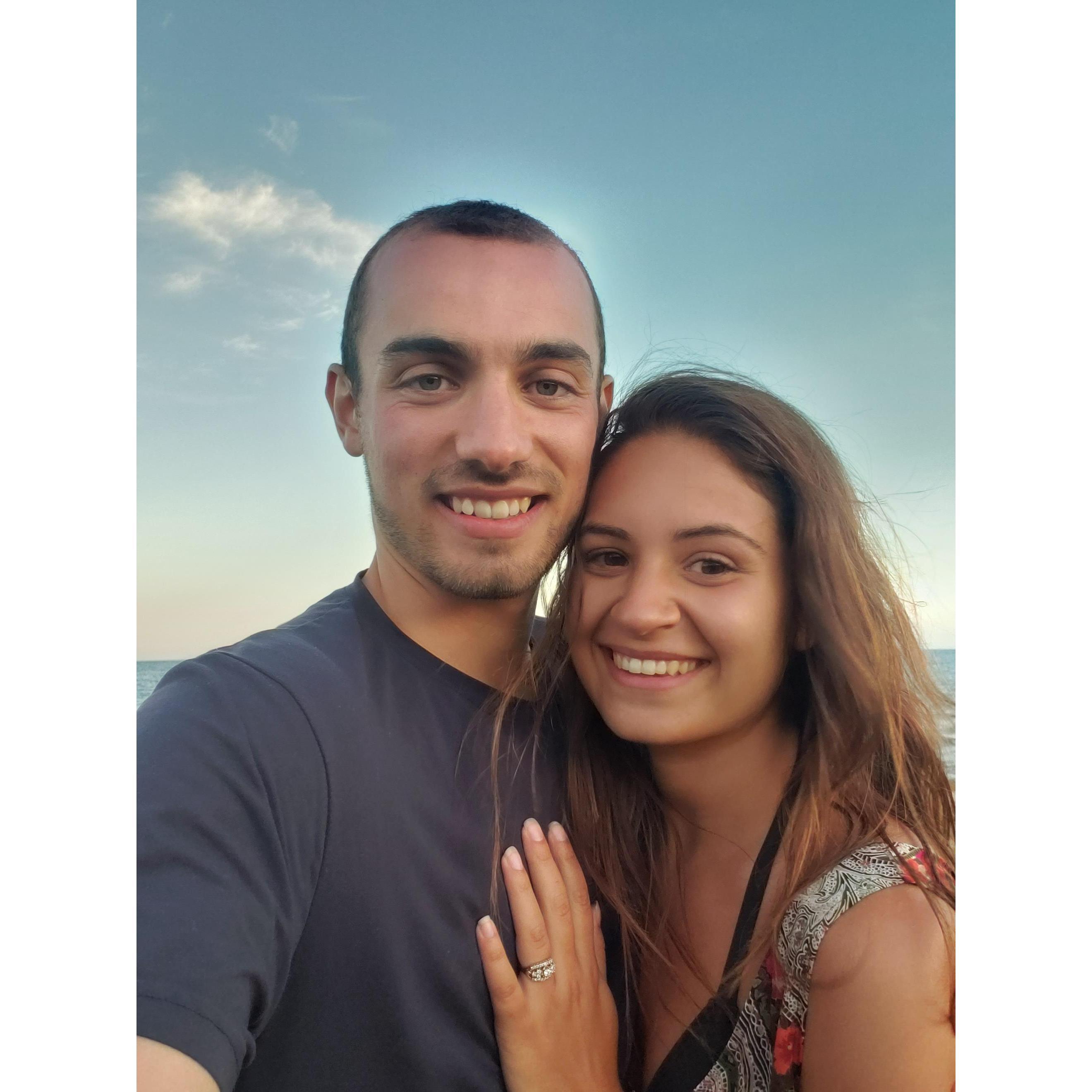 Recreation of our engagement photo taken in 2020!