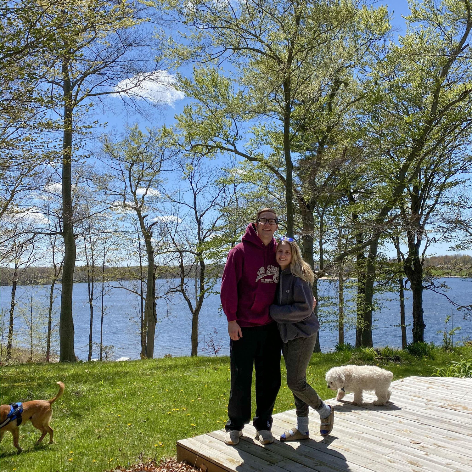 Jac and P relaxing in Michigan with P's family.