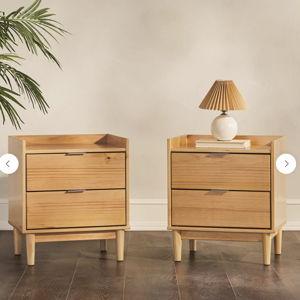 Lee Mid-Century Modern Wood Nightstand 2 pack