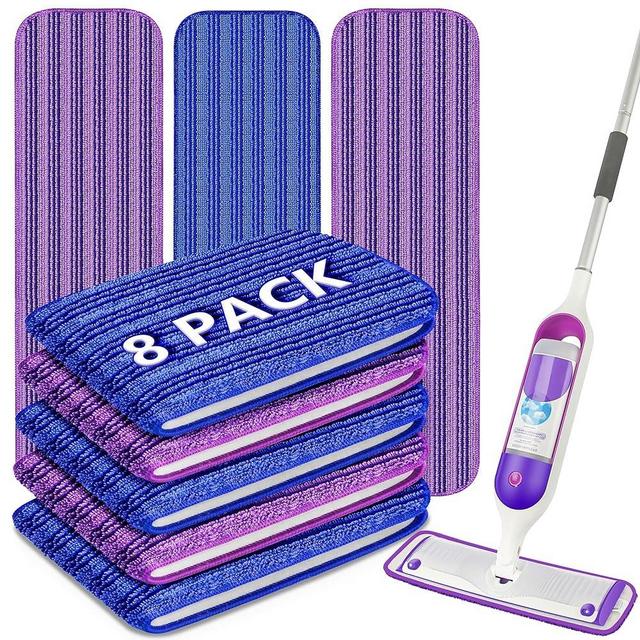 8 Pack Reusable Mop Refill Pads for Swiffer PowerMop, Power Mop Refills for Swiffer Power Mop Start Kit & Swiffer Wood Mop Kit Power Mop Replacement Pads Machine Washable Works for All Floor Types